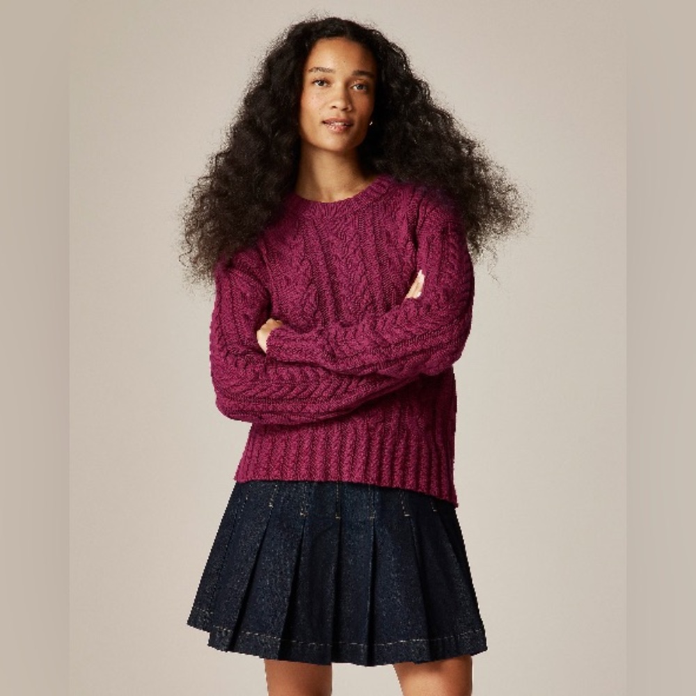 NWT J Crew Cable-knit crewneck sweater, Medium